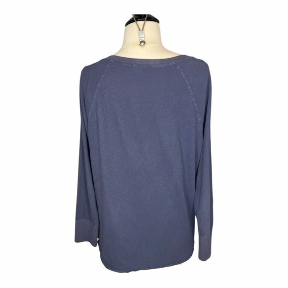 James Perse Raglan XL Navy Gray Long Sleeve Tee Sz 4 Cotton Scoop - Picture 5 of 10